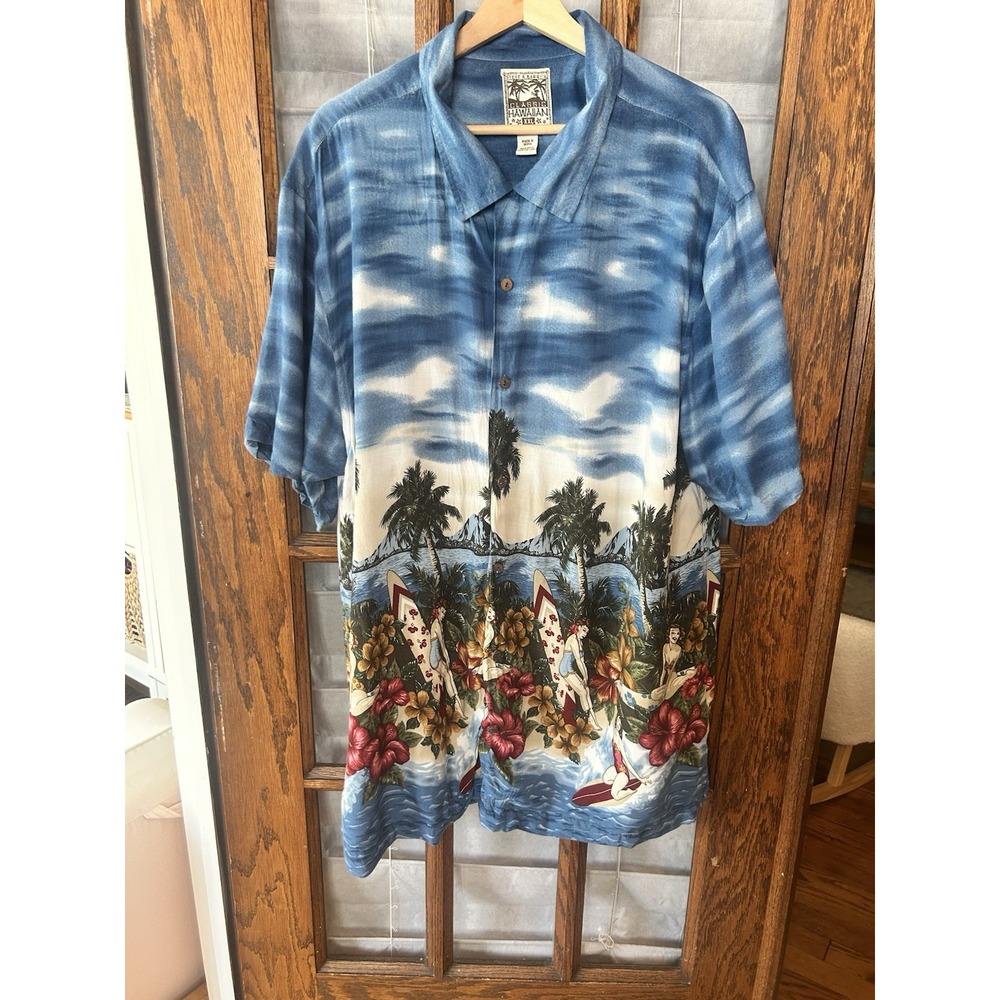 Steve & Barry's Men Multicolor Short Sleeve Rayon Hawaiian Button Down Shirt Xxl
